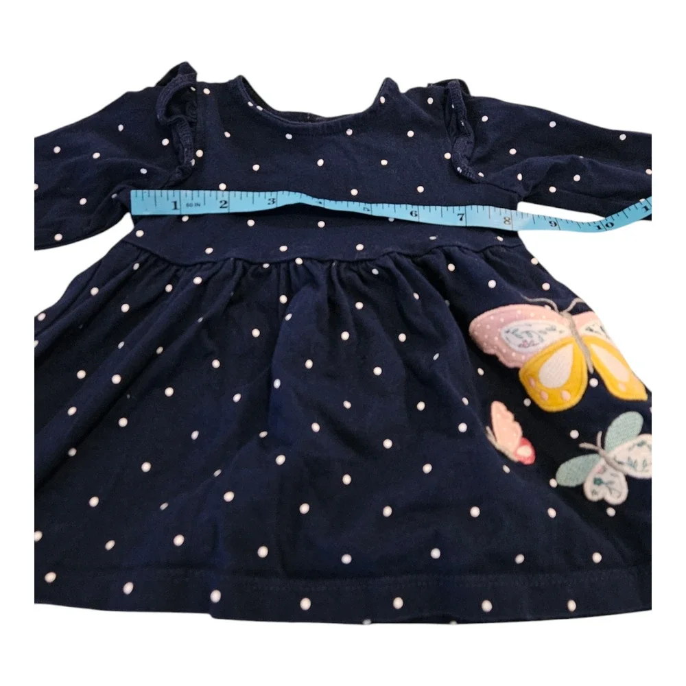 Carter's Kids Size 3M Blue Polka Dot Long Sleeve Snap Closure Shirt